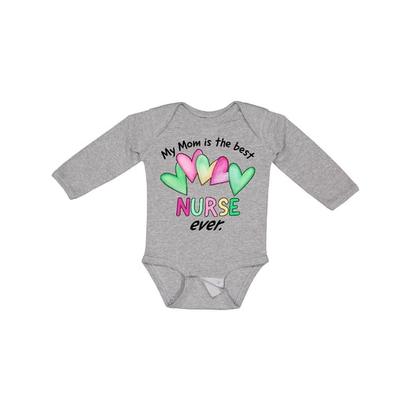 Inktastic My Mom is the Best Nurse Ever Boys or Girls Long Sleeve Baby Bodysuit