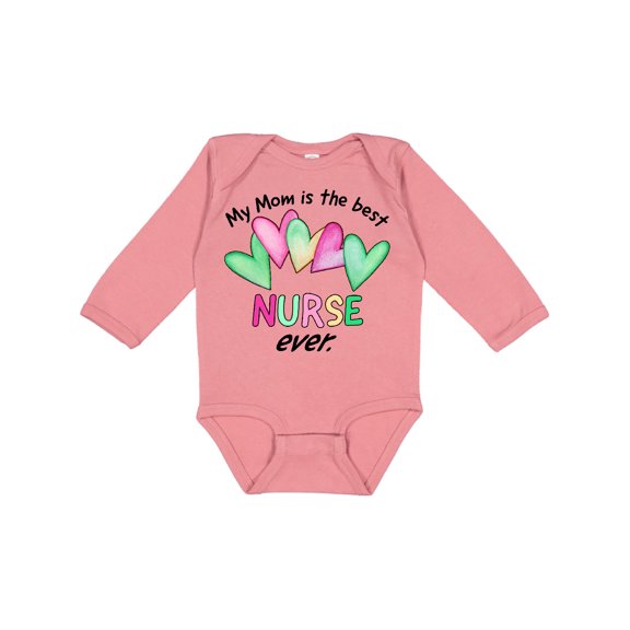 Inktastic My Mom is the Best Nurse Ever Boys or Girls Long Sleeve Baby Bodysuit