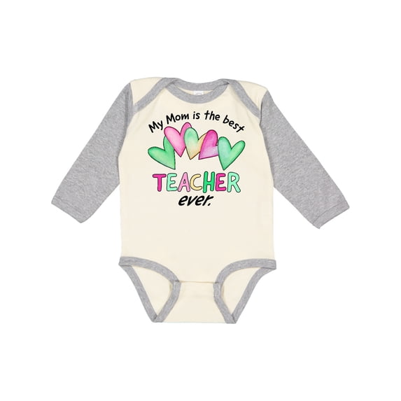 Inktastic My Mom is the Best Teacher Ever Boys or Girls Long Sleeve Baby Bodysuit