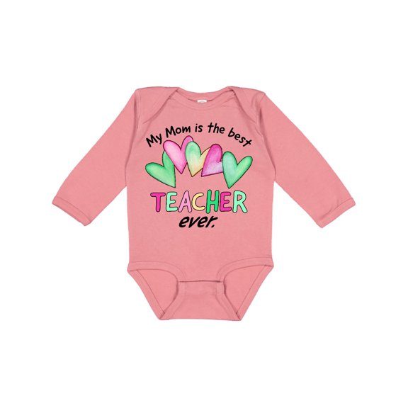 Inktastic My Mom is the Best Teacher Ever Boys or Girls Long Sleeve Baby Bodysuit