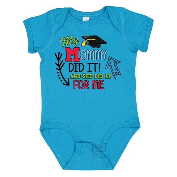 Inktastic My Mommy Did It and She Did It for Me with Graduation Cap Boys Baby Bodysuit