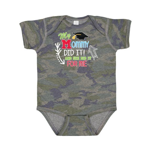 Inktastic My Mommy Did It and She Did It for Me with Graduation Cap Boys Baby Bodysuit
