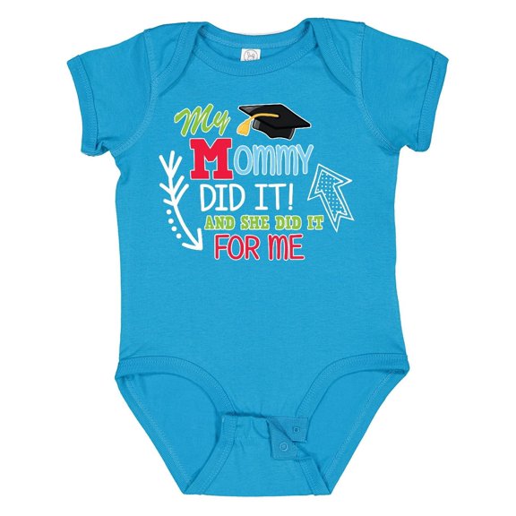 Inktastic My Mommy Did It and She Did It for Me with Graduation Cap Boys Baby Bodysuit