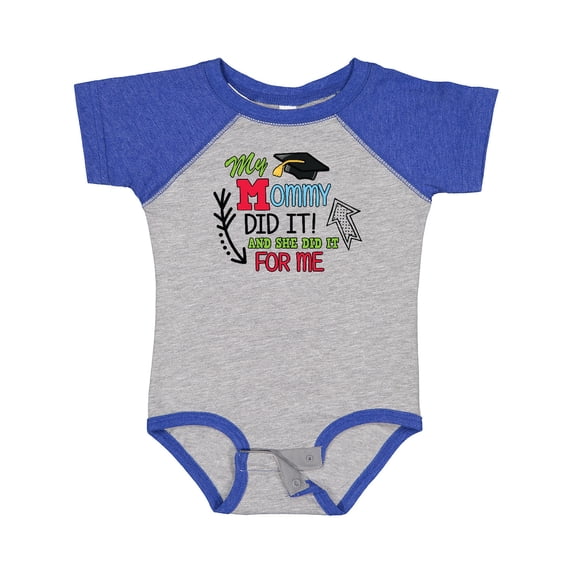 Inktastic My Mommy Did It and She Did It for Me with Graduation Cap Boys Baby Bodysuit