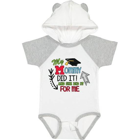 Inktastic My Mommy Did It and She Did It for Me with Graduation Cap Boys Baby Bodysuit
