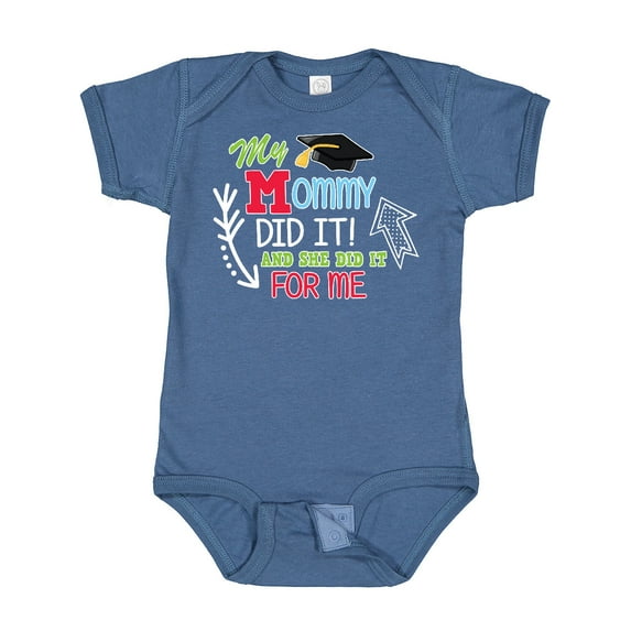 Inktastic My Mommy Did It and She Did It for Me with Graduation Cap Boys Baby Bodysuit