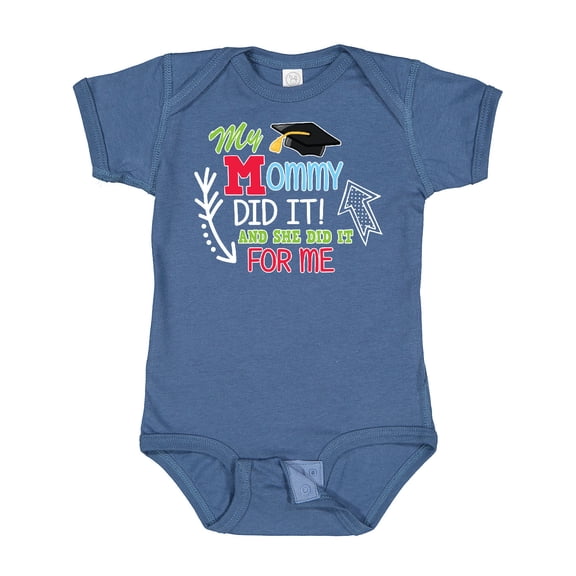 Inktastic My Mommy Did It and She Did It for Me with Graduation Cap Boys Baby Bodysuit