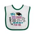 thumbnail image 1 of Inktastic My Mommy Did It and She Did It for Me with Graduation Cap Girls Baby Bib, 1 of 3