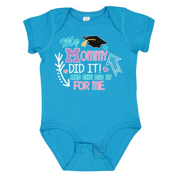 Inktastic My Mommy Did It and She Did It for Me with Graduation Cap Girls Baby Bodysuit