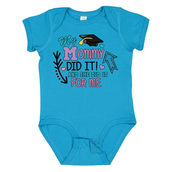Inktastic My Mommy Did It and She Did It for Me with Graduation Cap Girls Baby Bodysuit