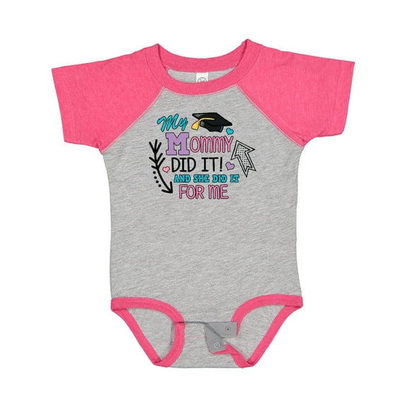 Inktastic My Mommy Did It and She Did It for Me with Graduation Cap Girls Baby Bodysuit