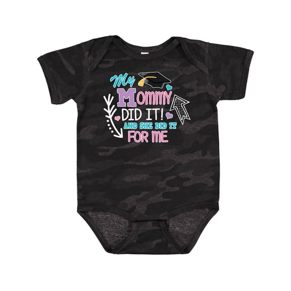 Inktastic My Mommy Did It and She Did It for Me with Graduation Cap Girls Baby Bodysuit