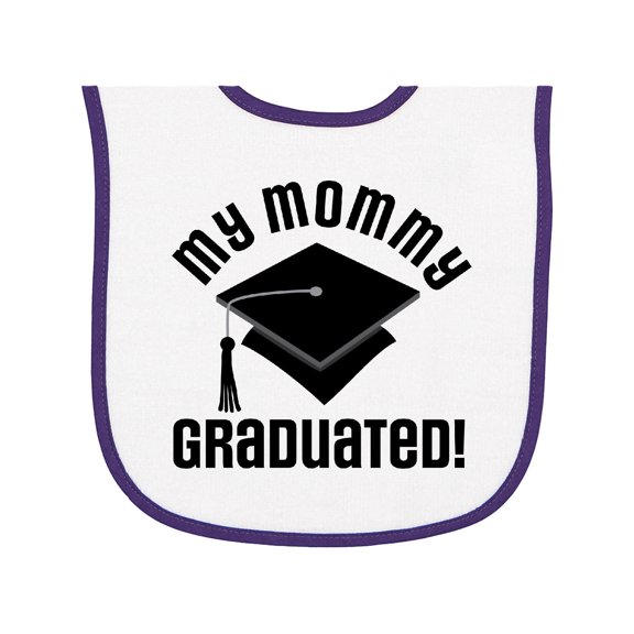 Inktastic My Mommy Graduated College Graduate Baby Terry Cloth Bib