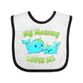 thumbnail image 1 of Inktastic My Mommy Loves Me Cute Narwhal Boys or Girls Baby Bib, 1 of 4