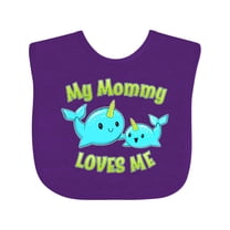 Inktastic My Mommy Loves Me Cute Narwhal Boys or Girls Baby Bib