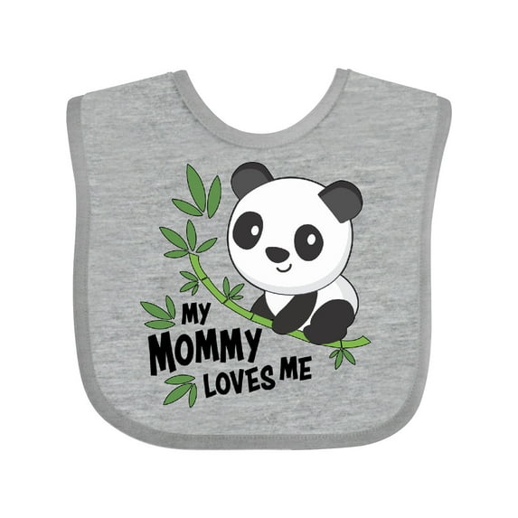 Inktastic My Mommy Loves Me- Cute Panda Boys or Girls Baby Bib