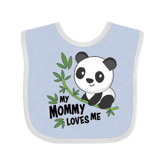 Inktastic My Mommy Loves Me- Cute Panda Boys or Girls Baby Bib