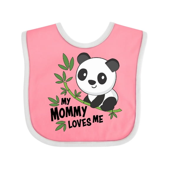 Inktastic My Mommy Loves Me- Cute Panda Boys or Girls Baby Bib