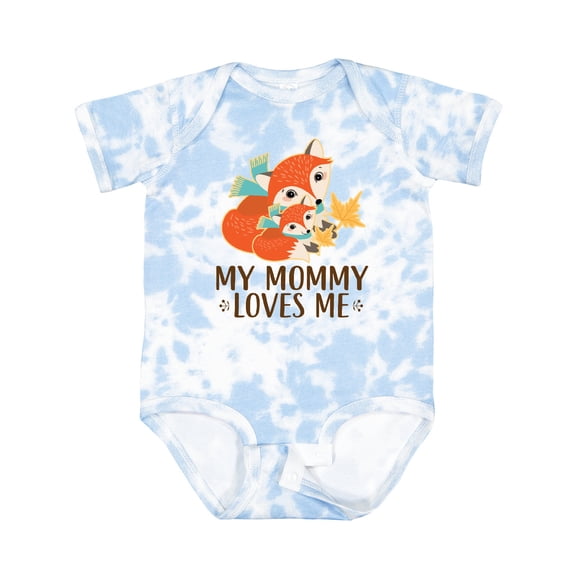 Inktastic My Mommy Loves Me Fox Boys or Girls Baby Bodysuit