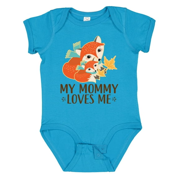 Inktastic My Mommy Loves Me Fox Boys or Girls Baby Bodysuit