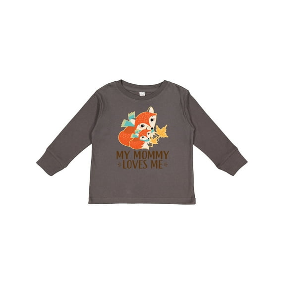 Inktastic My Mommy Loves Me Fox Boys or Girls Long Sleeve Toddler T-Shirt