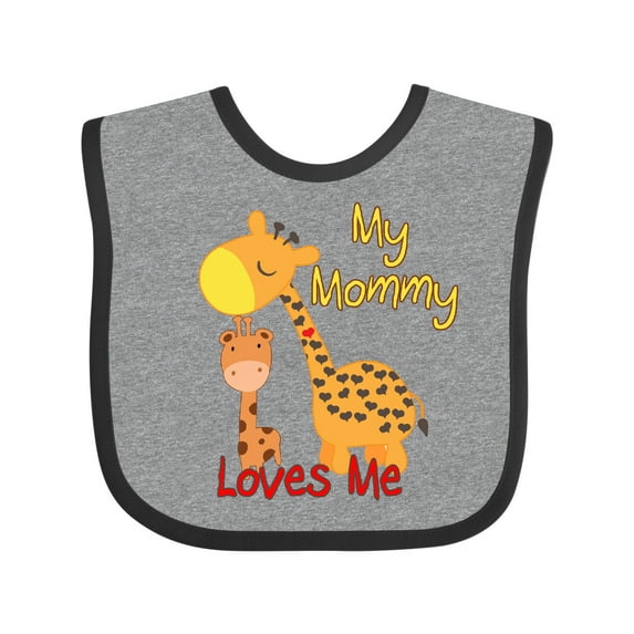 Inktastic My Mommy Loves Me Giraffe Boys or Girls Baby Bib