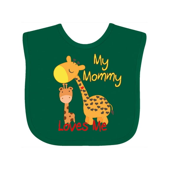 Inktastic My Mommy Loves Me Giraffe Boys or Girls Baby Bib