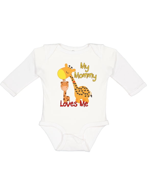 My Mommy Loves Me Giraffe Boys or Girls Long Sleeve Baby Bodysuit