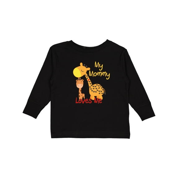 Inktastic My Mommy Loves Me Giraffe Boys or Girls Long Sleeve Toddler T-Shirt
