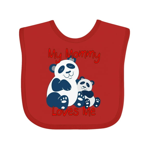 Inktastic My Mommy Loves Me Panda Boys or Girls Baby Bib