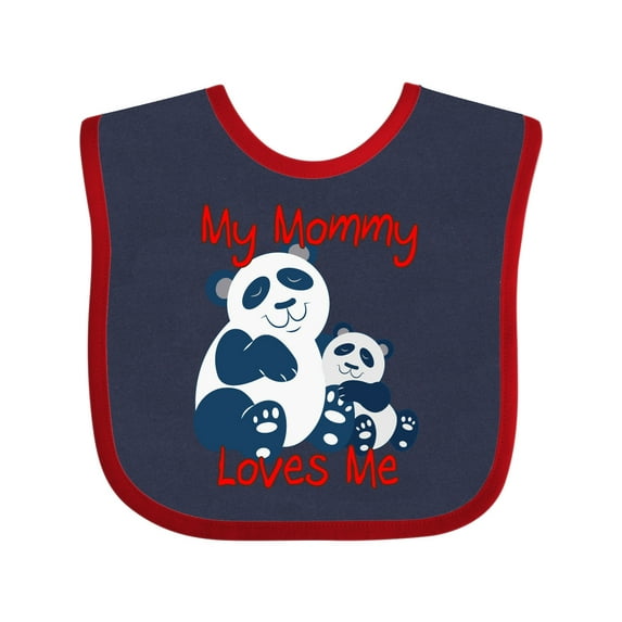 Inktastic My Mommy Loves Me Panda Boys or Girls Baby Bib