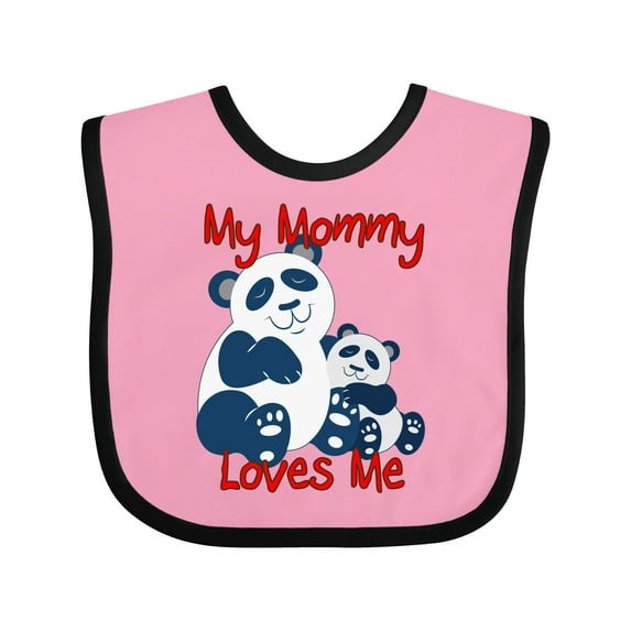 Inktastic My Mommy Loves Me Panda Boys or Girls Baby Bib