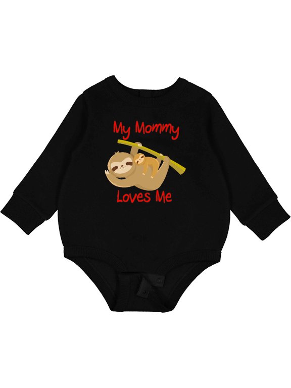 My Mommy Loves Me Sloth Baby Fleece Bodysuit