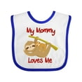 thumbnail image 1 of Inktastic My Mommy Loves Me Sloth Boys or Girls Baby Bib, 1 of 4