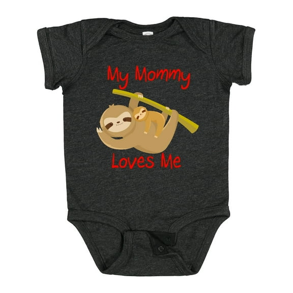 Inktastic My Mommy Loves Me Sloth Boys or Girls Baby Bodysuit
