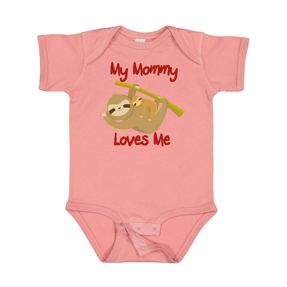 Inktastic My Mommy Loves Me Sloth Boys or Girls Baby Bodysuit
