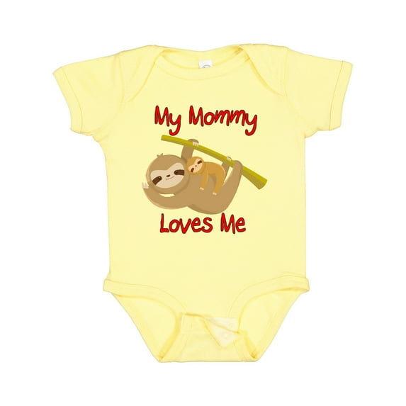 Inktastic My Mommy Loves Me Sloth Boys or Girls Baby Bodysuit