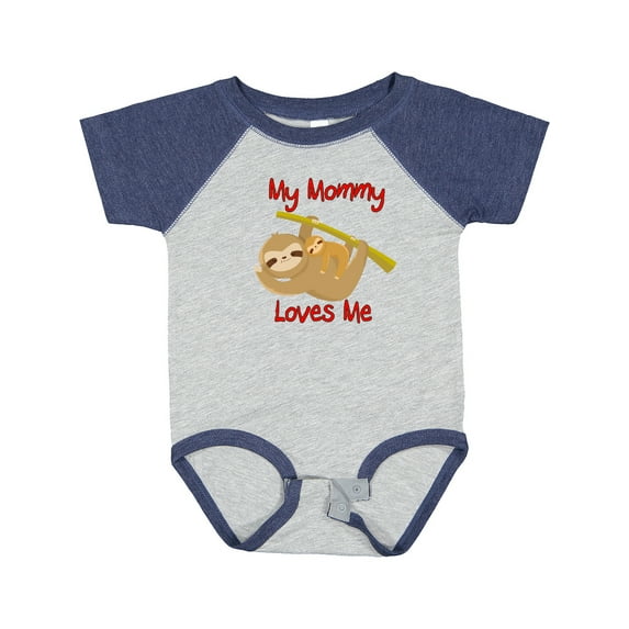 Inktastic My Mommy Loves Me Sloth Boys or Girls Baby Bodysuit