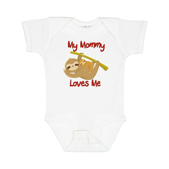 Inktastic My Mommy Loves Me Sloth Boys or Girls Baby Bodysuit