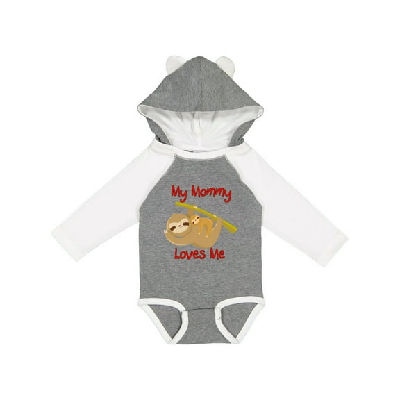 Inktastic My Mommy Loves Me Sloth Boys or Girls Long Sleeve Baby Bodysuit
