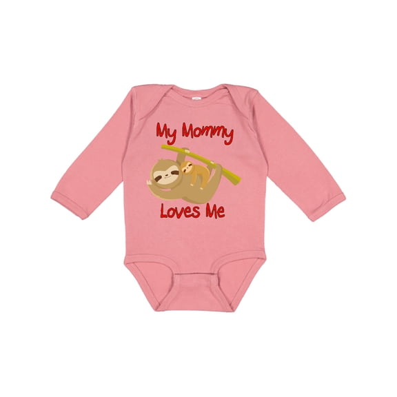 Inktastic My Mommy Loves Me Sloth Boys or Girls Long Sleeve Baby Bodysuit