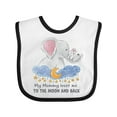 thumbnail image 1 of Inktastic My Mommy Loves Me to the Moon and Back Elephant Family Boys or Girls Baby Bib, 1 of 4