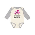 thumbnail image 1 of Inktastic My Mommy Loves me with Two Flamingos Boys or Girls Long Sleeve Baby Bodysuit, 1 of 5