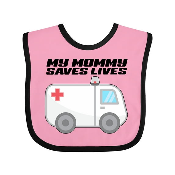 Inktastic My Mommy Saves Lives Ambulance Boys or Girls Baby Bib