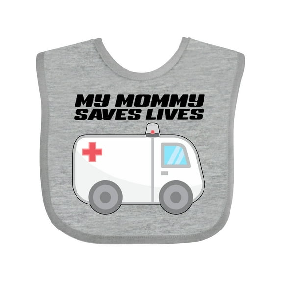Inktastic My Mommy Saves Lives Ambulance Boys or Girls Baby Bib