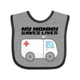 thumbnail image 1 of Inktastic My Mommy Saves Lives Ambulance Boys or Girls Baby Bib, 1 of 4