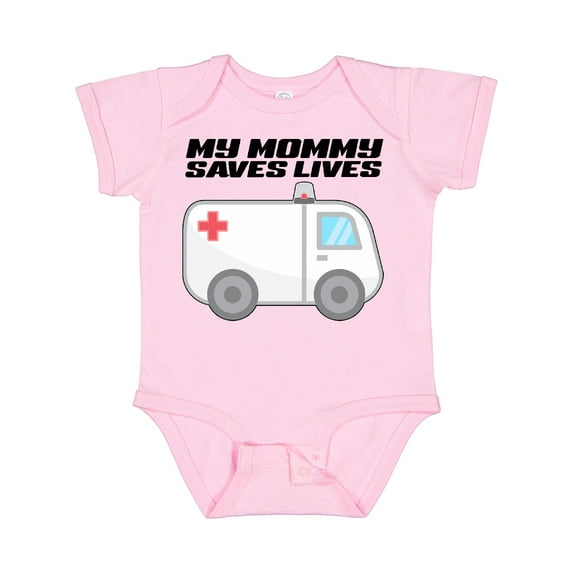 Inktastic My Mommy Saves Lives Ambulance Boys or Girls Baby Bodysuit