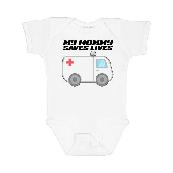 Inktastic My Mommy Saves Lives Ambulance Boys or Girls Baby Bodysuit
