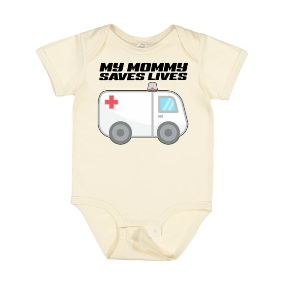 Inktastic My Mommy Saves Lives Ambulance Boys or Girls Baby Bodysuit
