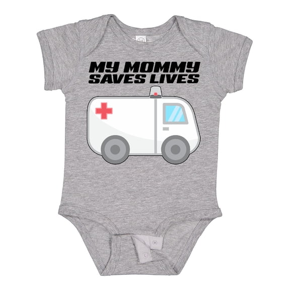 Inktastic My Mommy Saves Lives Ambulance Boys or Girls Baby Bodysuit